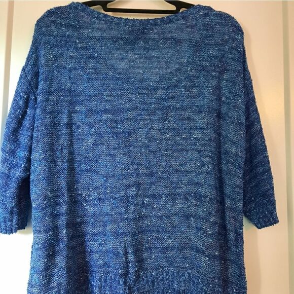 H&M Tweedy Boxy Fit Scoopneck Sweater Blue - Picture 8 of 11